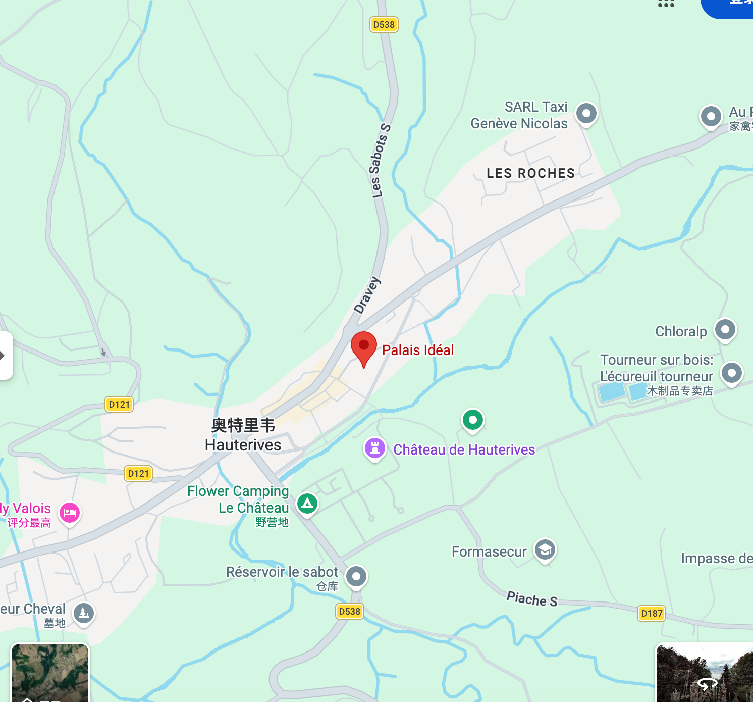 Map showing the location of Palais Id&eacute;al in Hauterives