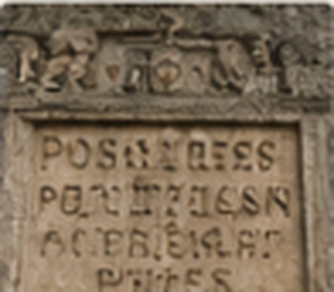 Inscribed stone message at the Ideal Palace